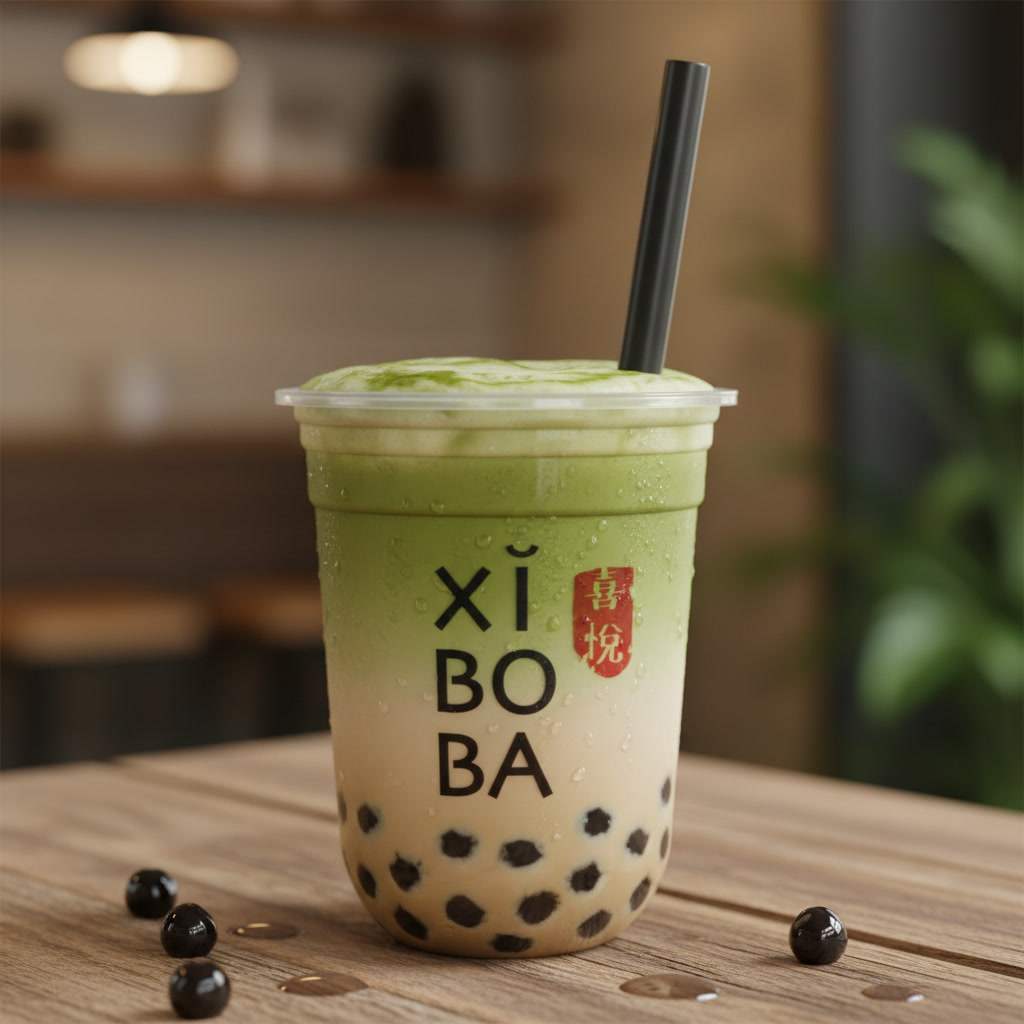 Iced Coffee Matcha With Boba